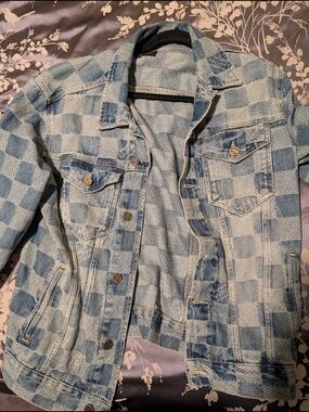 Louis Vuitton Damier Jacquard Denim Jacket Blue Monogram Size L
